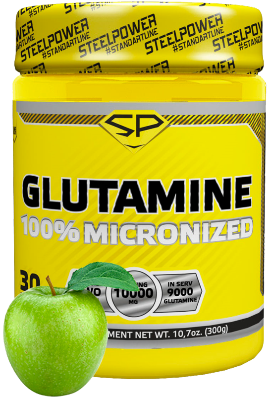Глютамин GLUTAMINE, вкус «Яблоко», 300 г, STEELPOWER - фото 3