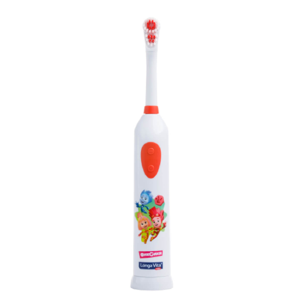 Купить Детская электрическая зубная щетка, ФИКСИКИ, от 3-х лет, цвет бело/красный, Longa Vita
