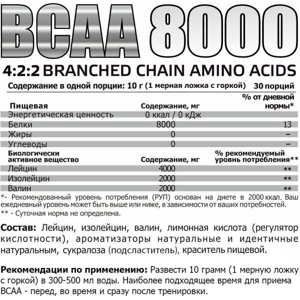 Напиток с аминокислотами BCAA 8000, вкус «Лесные ягоды», 300 г, STEELPOWER - фото 4