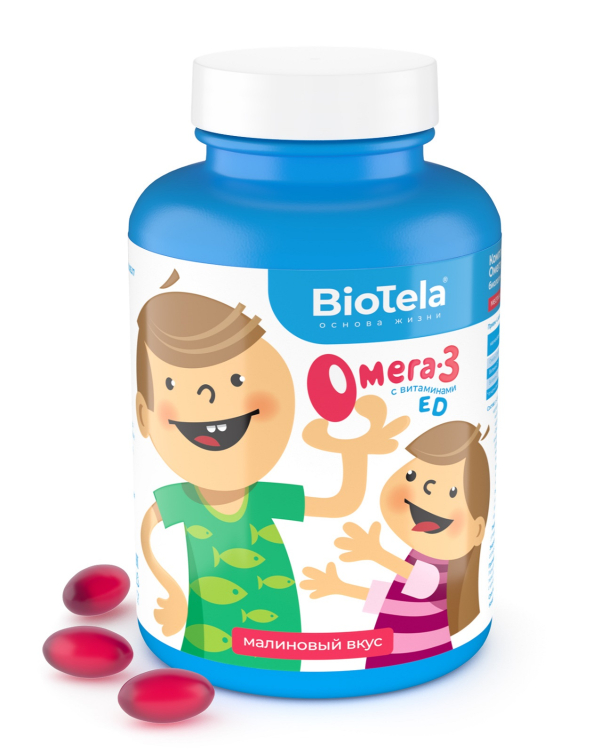 Купить Омега-3 для детей с витаминами E и D,120 капсул, BioTela