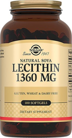 Натуральный соевый лецитин, 100 капсул, Solgar