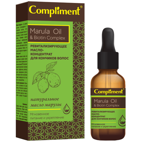 Масло-концентрат для кончиков волос Marula Oil&Biotin, 25мл, Compliment