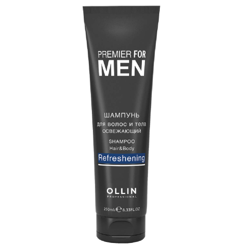 PREMIER FOR MEN Шампунь для волос и тела освежающий 250мл, OLLIN