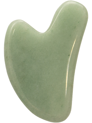Кристалл скребок СЕРДЦЕ для массажа PREMIUM из натурального зелёного авантюрина, MARBELLA