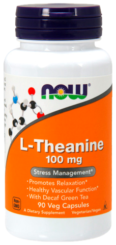 Теанин, 100 мг, 90 вегетарианских капсул, NOW