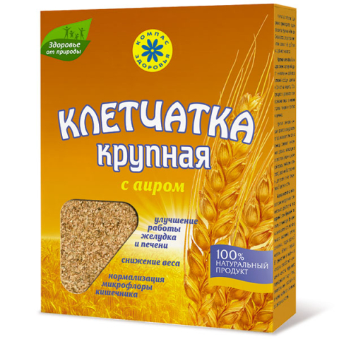 Клетчатка пшеничная крупная с аиром, 150 гр, Компас Здоровья