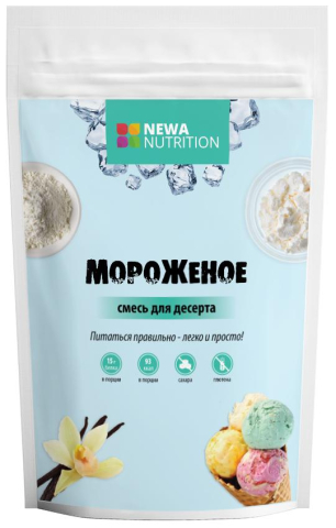 Смесь сухая для  мороженого с высоким содержанием белка, ванильный вкус, 200 гр, Newa Nutrition