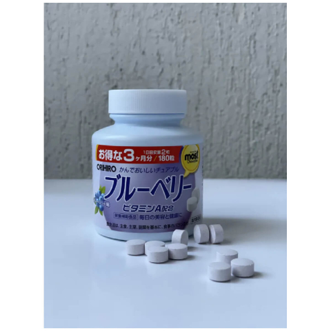 Витамин А с экстрактом черники, 180 таблеток, ORIHIRO