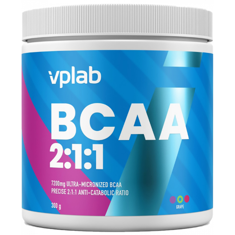 Аминокислоты BCAA 2:1:1, вкус «Виноград», 300 гр, VPLab, годен до 06.2024