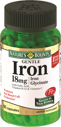 Легкодоступное железо 18 мг, 60 капсул, Nature's Bounty