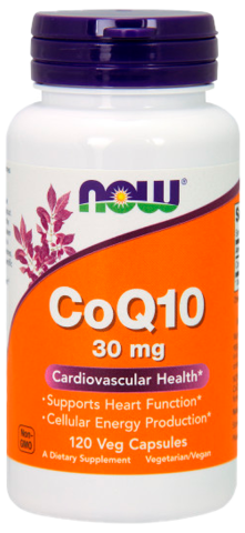 Коэнзим Q10, 30 мг, 120 капсул, NOW