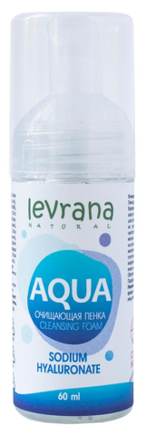 Пенка для умывания "Aqua" с гиалуроновой кислотой мини, 60 мл, Levrana