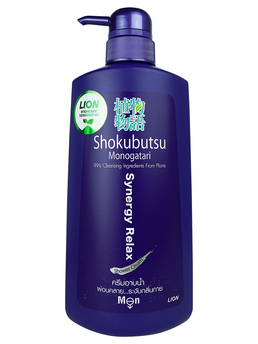 Крем-гель для душа мужской расслабляющий с экстрактом водорослей Shokubutsu, 500 мл, Lion - фото 1