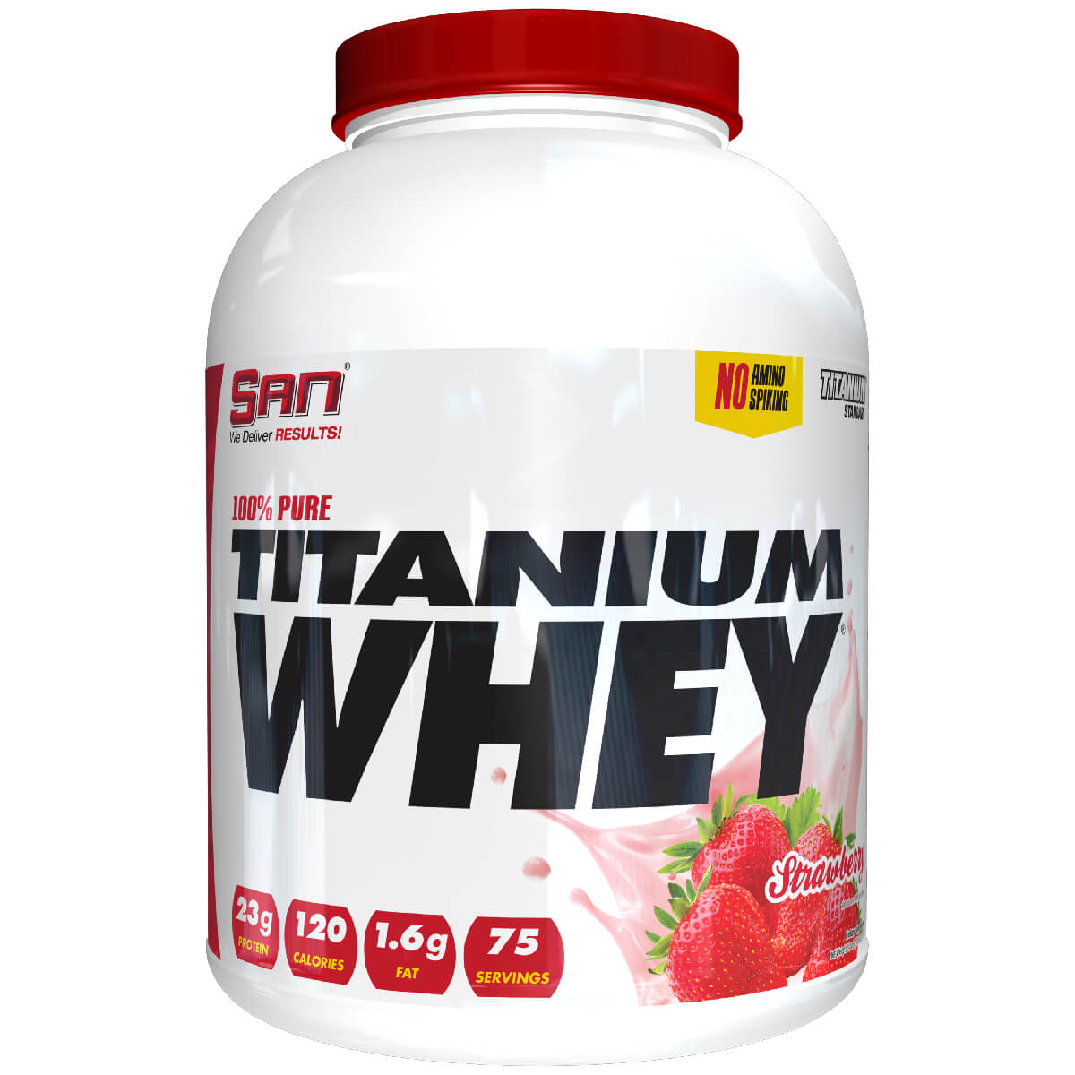

Сывороточный протеин 100% Pure Titanium Whey, клубника, 2270 г, SAN