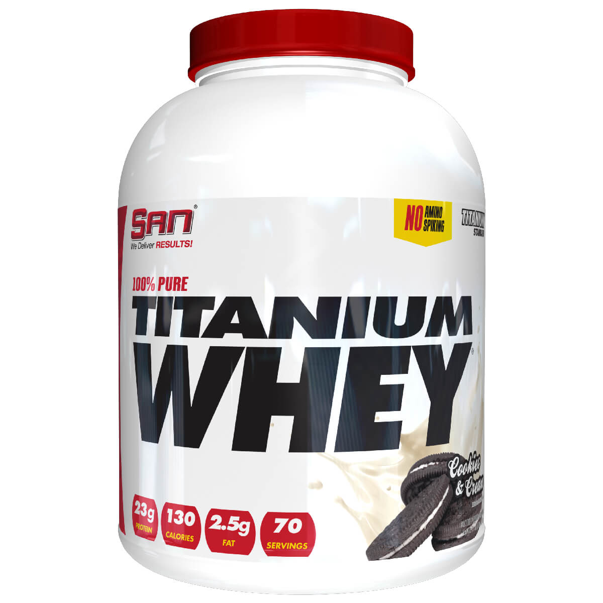 

Сывороточный протеин 100% Pure Titanium Whey, печенье-крем, 2270г, SAN