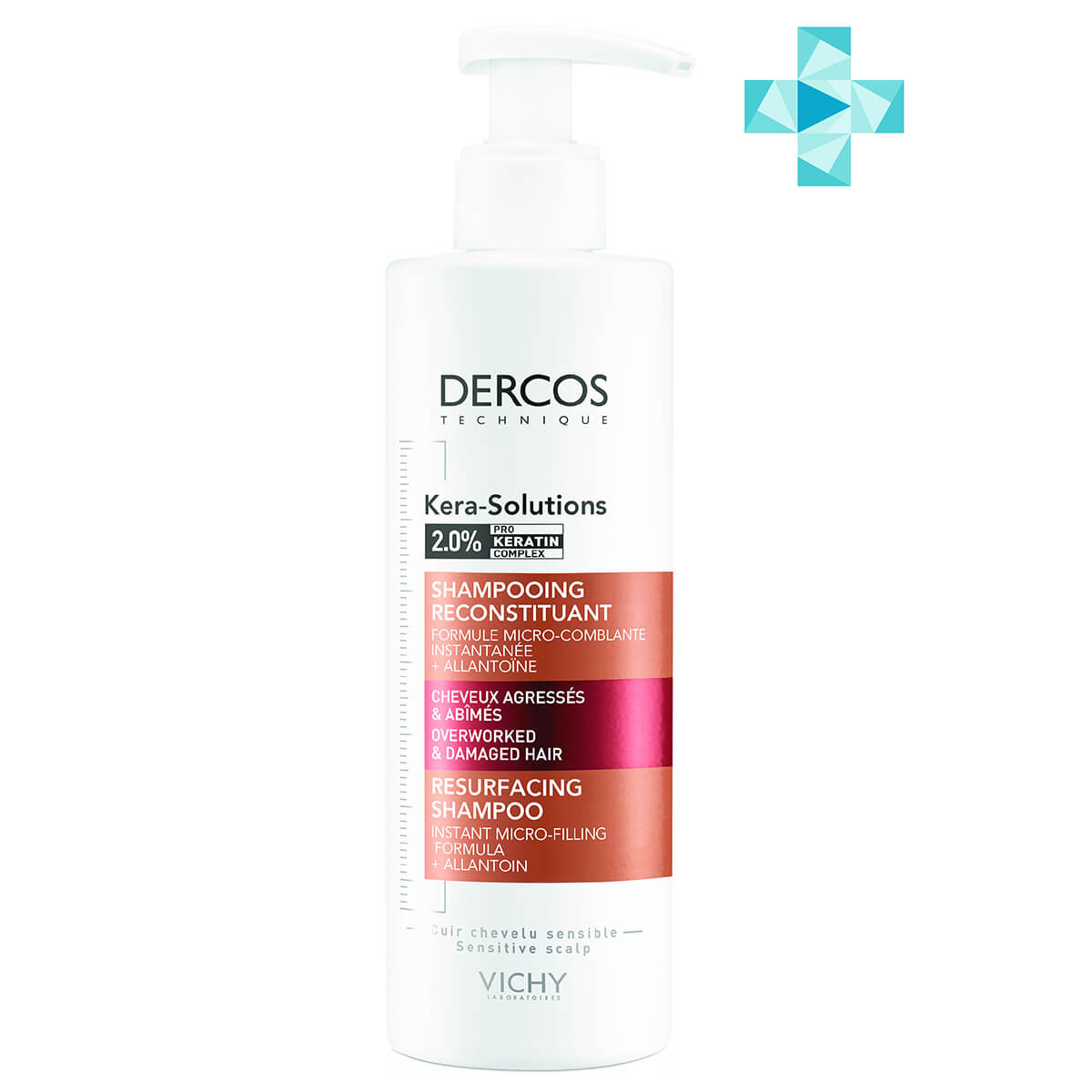 

Dercos Kera-Solutions Шампунь с комплексом Про-Кератин, реконструирующий поверхность волоса, 250 мл, VICHY