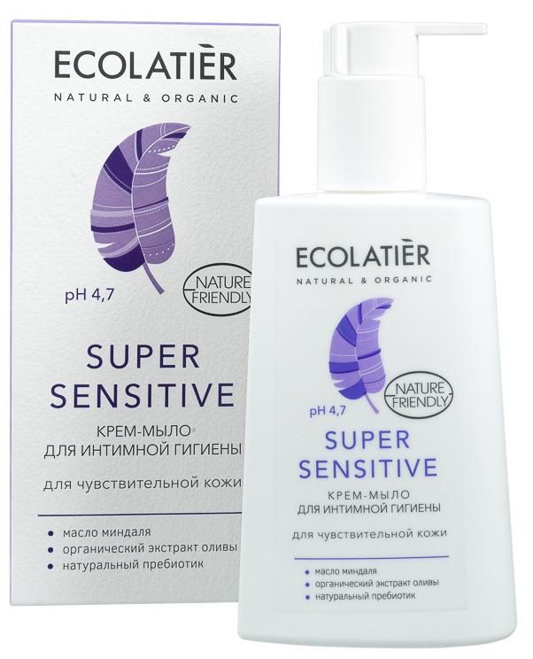 Крем-мыло для интимной гигиены Super Sensitive для чувствительной кожи, 250 мл, Ecolatier