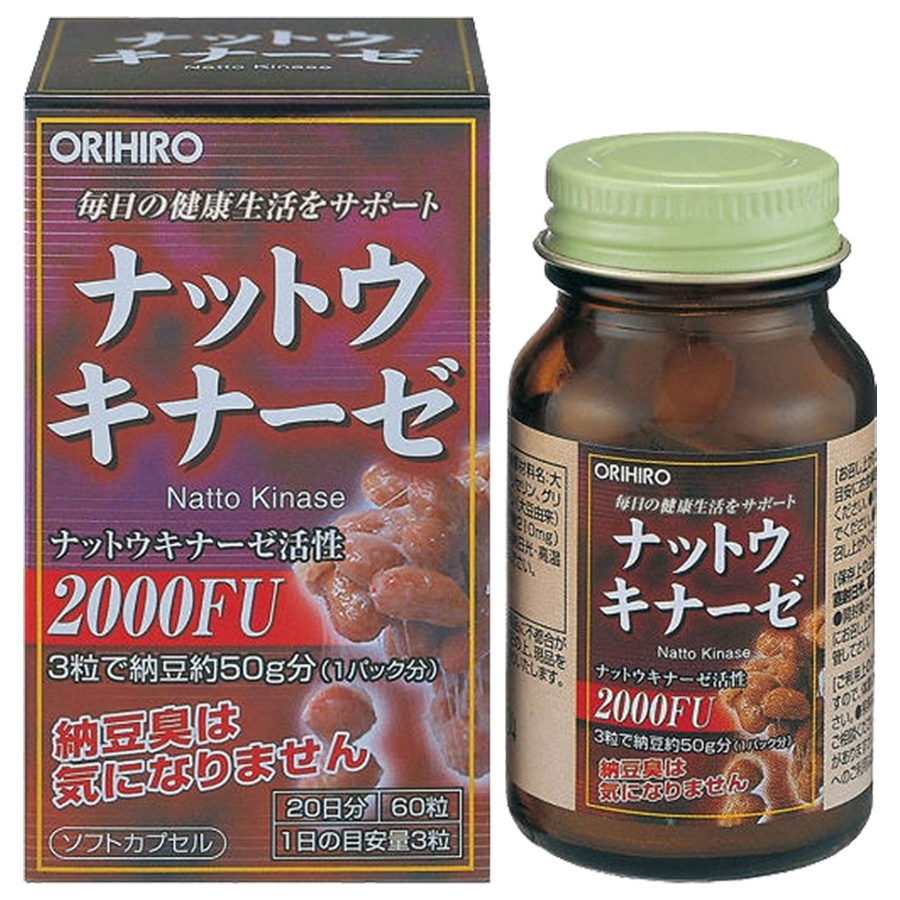 

Натто Киназа 2000 FU, 60 капсул, ORIHIRO