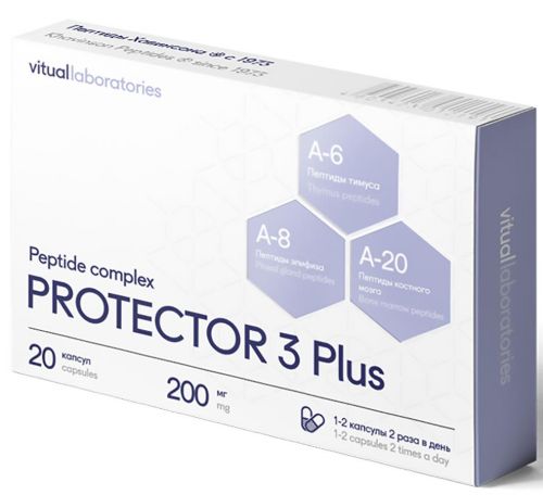 Комплекс пептидов Protector 3 Plus, 200 мг, 20 капсул, Vitual Laboratories