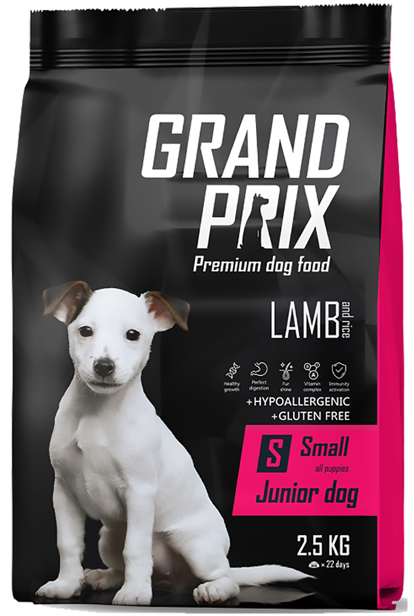 Корм сухой для щенков собак мелких и миниатюрных пород GRAND PRIX Small Junior ягненок, 2.5 кг, GRAND PRIX