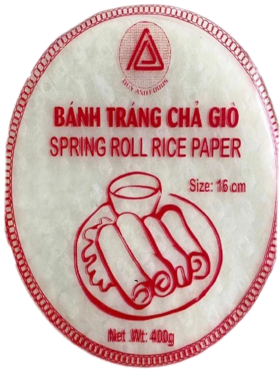 Бумага рисовая для спрингрол (SPRING ROLL), 16 см, 400 г, DUY ANH