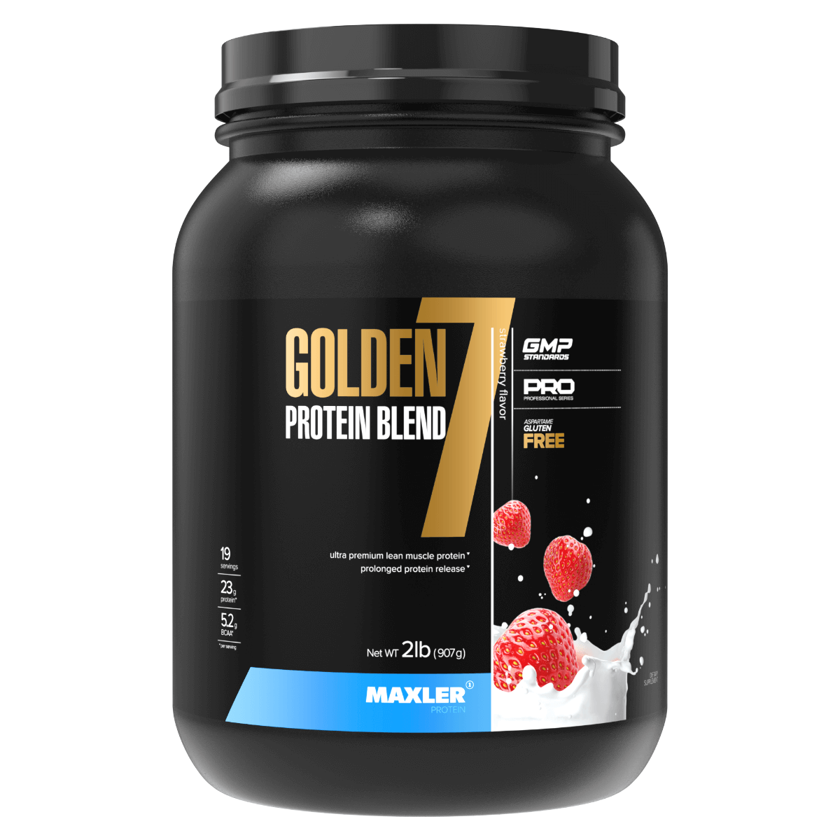 

Протеин многокомпонентный Golden 7 Protein Blend, вкус Клубника со сливками, 907 г, MAXLER