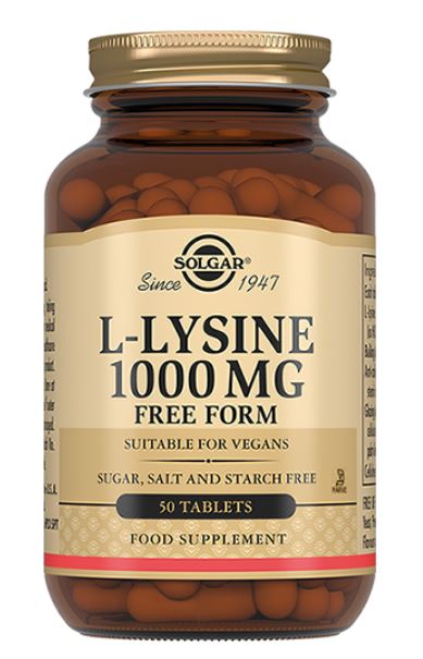 L-лизин, 1000 мг, 50 таблеток, Solgar