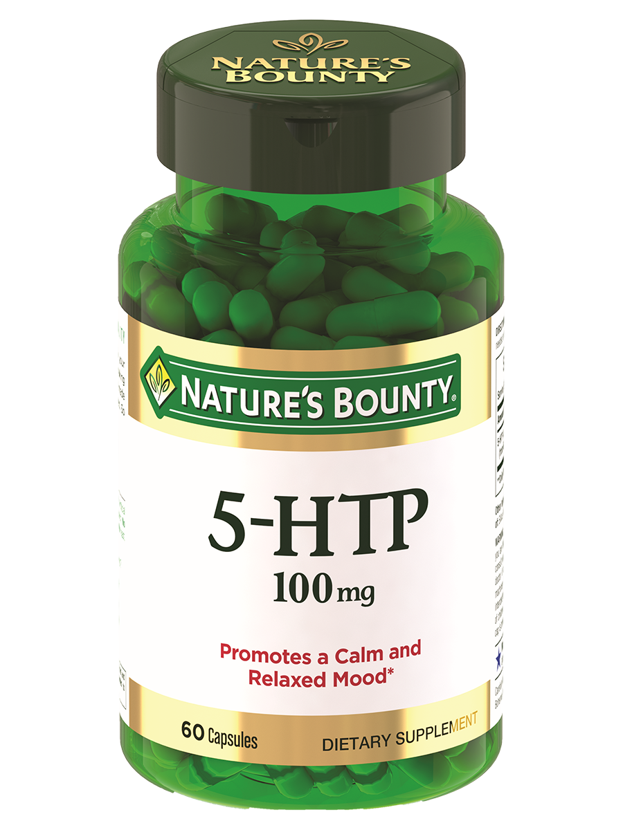 5-гидрокситриптофан 100 мг, 60 капсул, Nature's Bounty