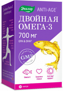 Двойная Омега-3, 700 мг, 30 капсул, Эвалар - купить по выгодной цене в интернет магазине ФитоМаркет