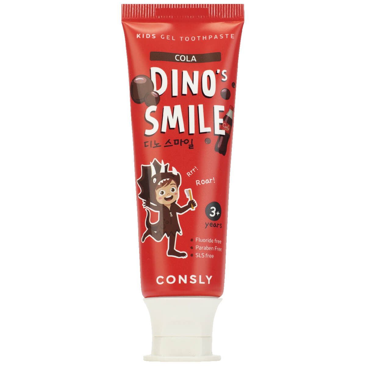 

Детская гелевая зубная паста DINO's SMILE c ксилитом и вкусом колы, 60г, Consly
