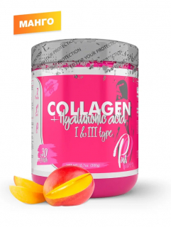 Коллаген + гиалуроновая кислота (манго), 300 гр, Pink Power
