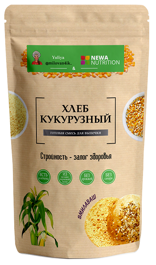 

Смесь для выпечки кукурузного хлеба, 300 гр, Newa Nutrition