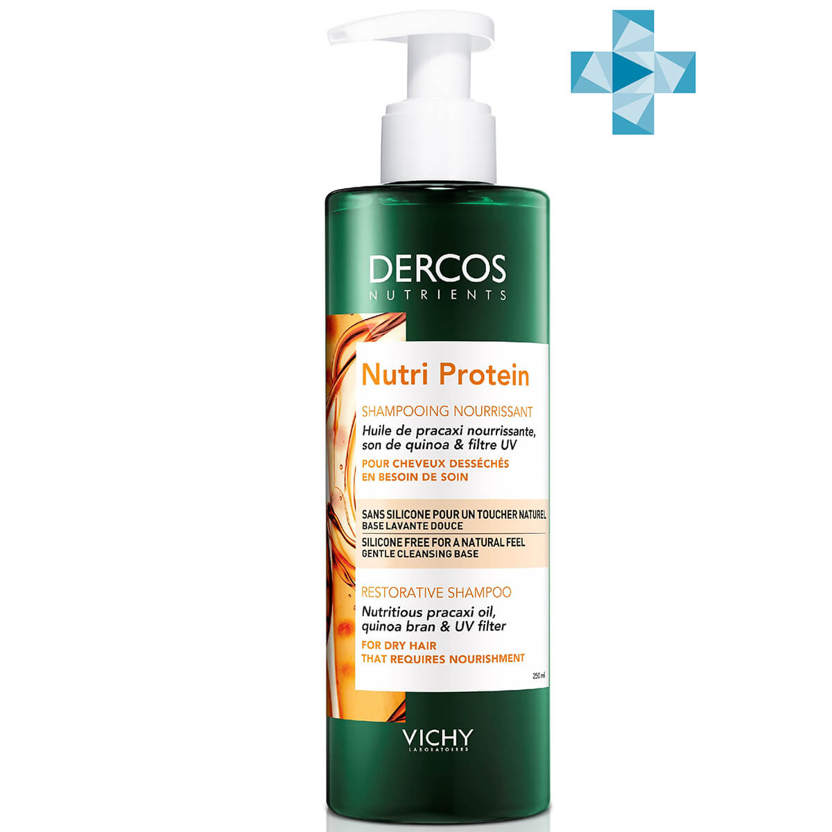 Купить Dercos Nutrients Восстанавливающий шампунь для секущихся и поврежденных волос, 250 мл, VICHY