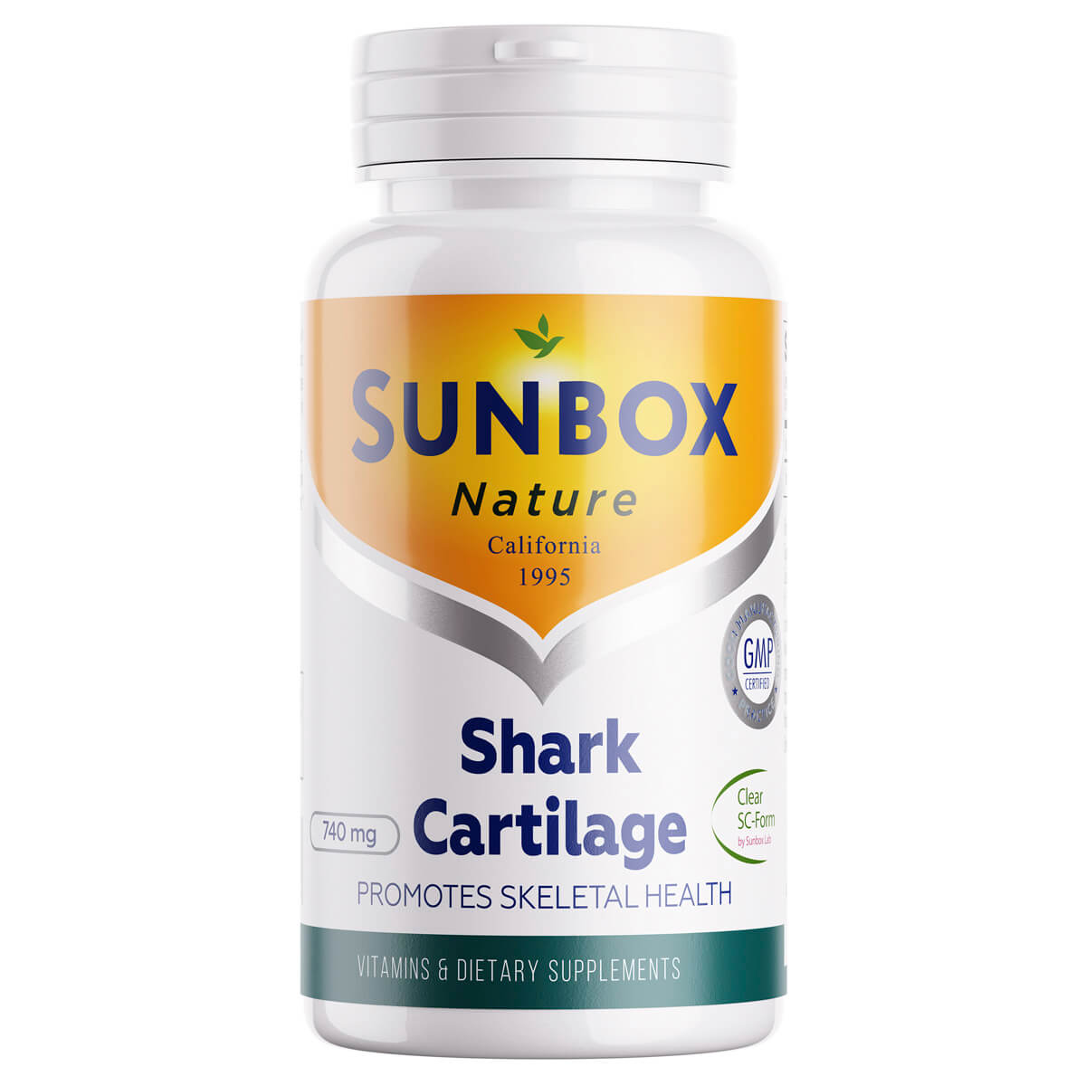 Акулий хрящ (Shark Cartilage), капсулы, 60 шт, Sunbox Nature