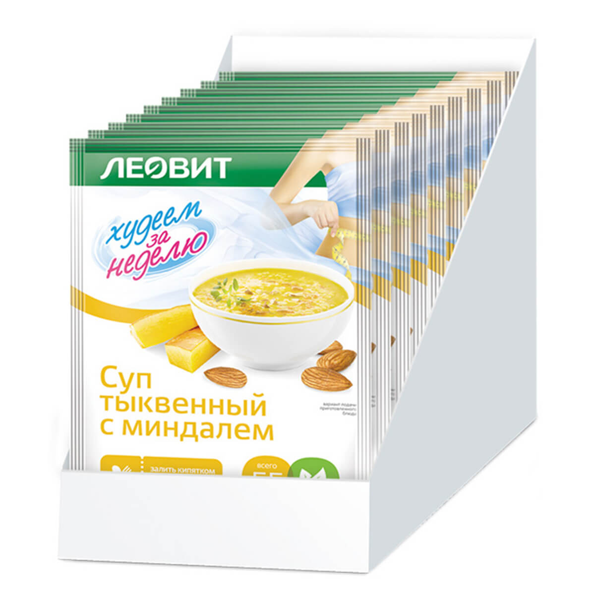 

Суп тыквенный с миндалем Худеем за неделю, 20 шт по 20 г, ЛЕОВИТ