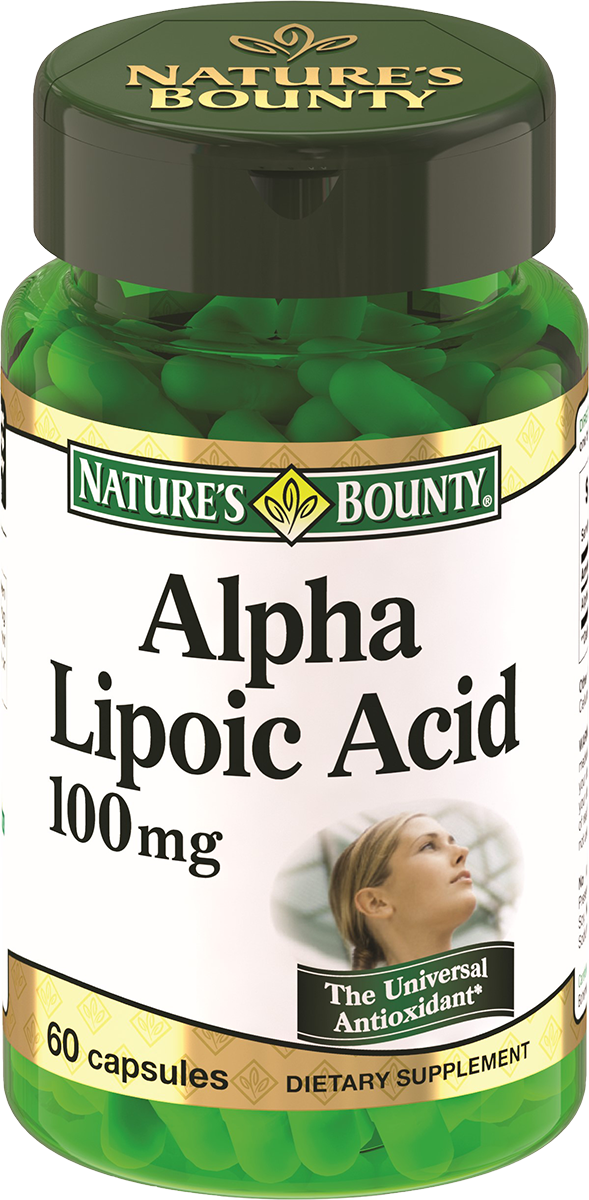 

Альфа-липоевая кислота, 100 мг, 60 капсул, Nature's Bounty