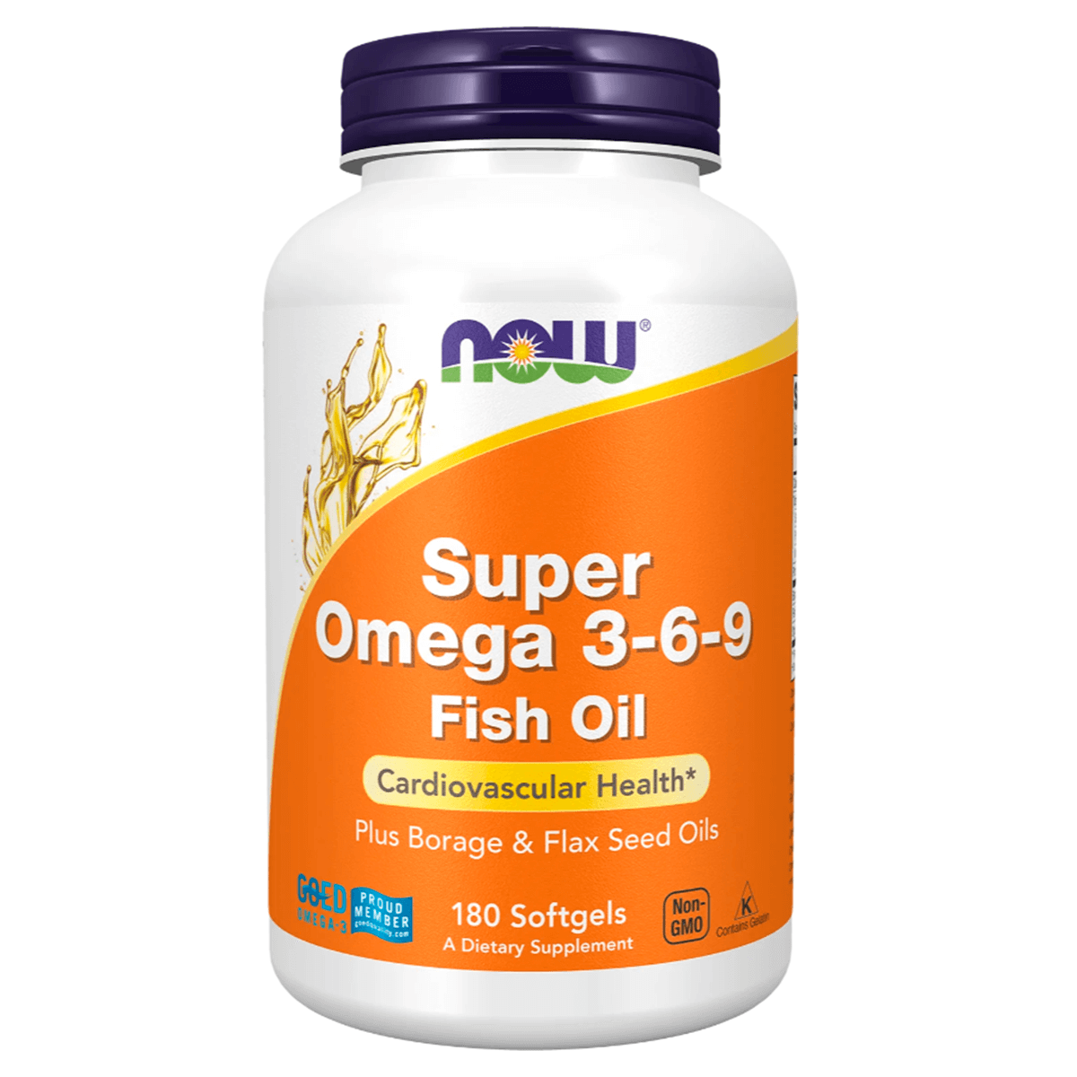 

Супер Омега 3-6-9, 1600 мг, 180 капсул, NOW