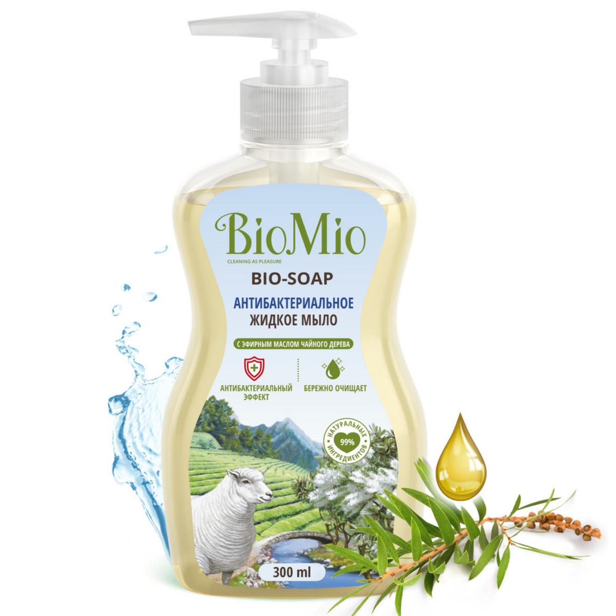 Антибактериальное жидкое мыло с маслом чайного дерева, 300 мл, BioMio