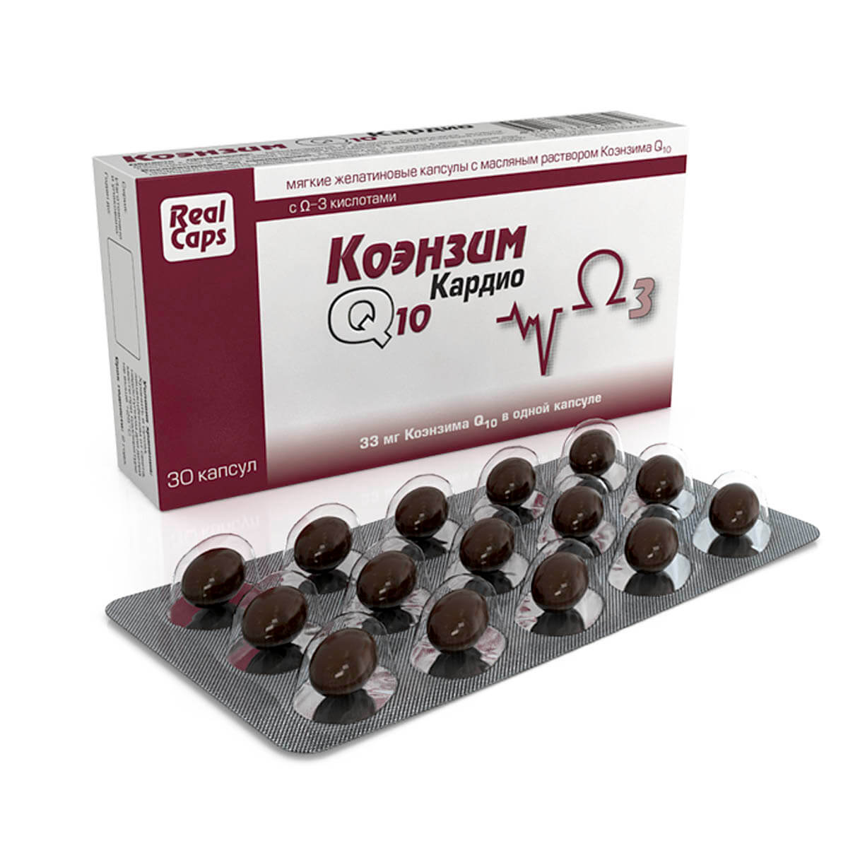 Коэнзим Q10 Кардио капс, 500 мг, 30 капсул, РеалКапс