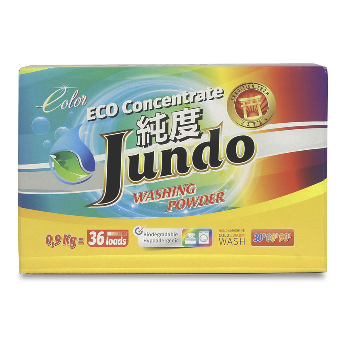Экологичный концентрированный порошок для стирки Цветного белья (36 стирок), 900 гр, Jundo Color