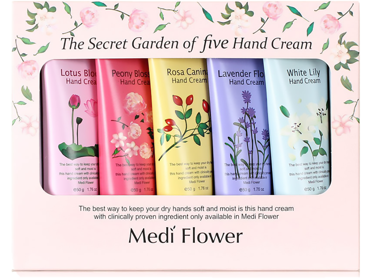 Подарочный набор кремов для рук Цветочный сад, 5*50 г, Mediflower