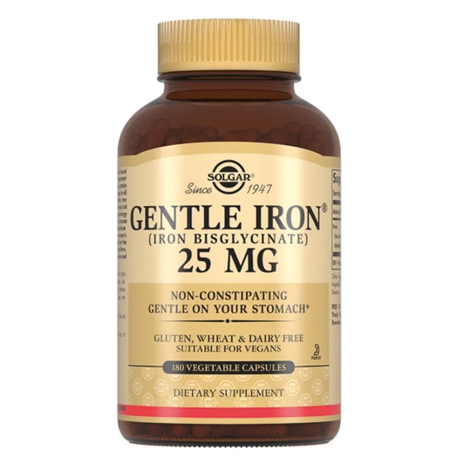 

Легкодоступное железо Gentle Iron (Джентл Айрон), 180 капсул, Solgar
