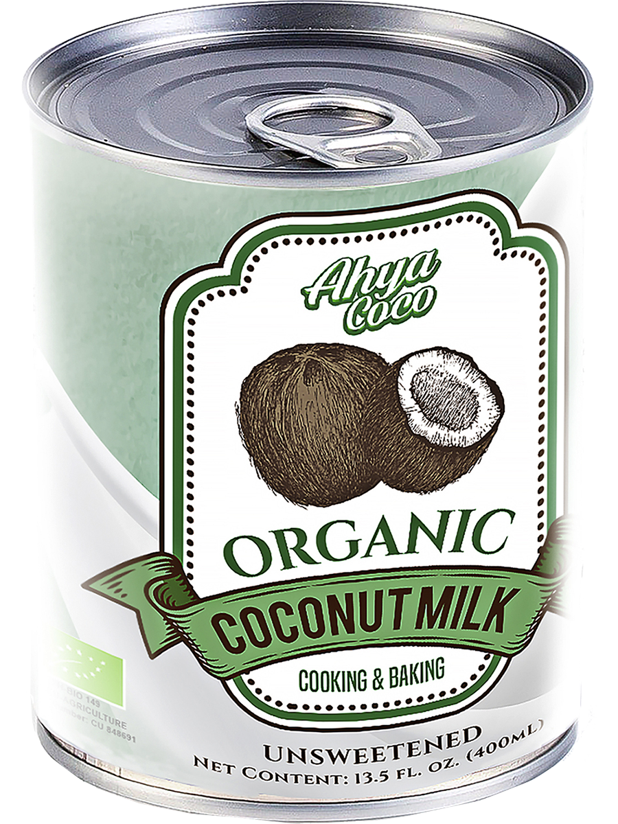 Органическое кокосовое молоко, 400 мл (жирность 17-19%), AHYA