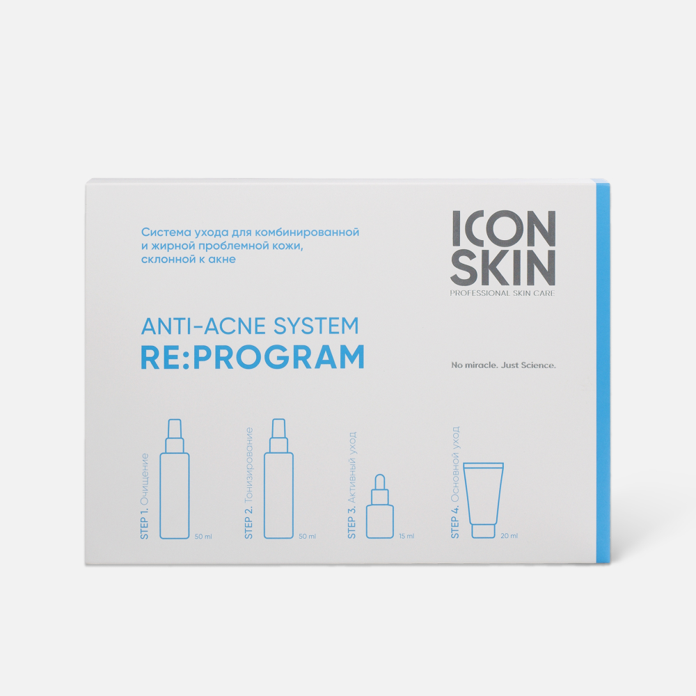 

Набор для ухода за кожей лица Re: Program, trial size, 4 средства, Icon Skin