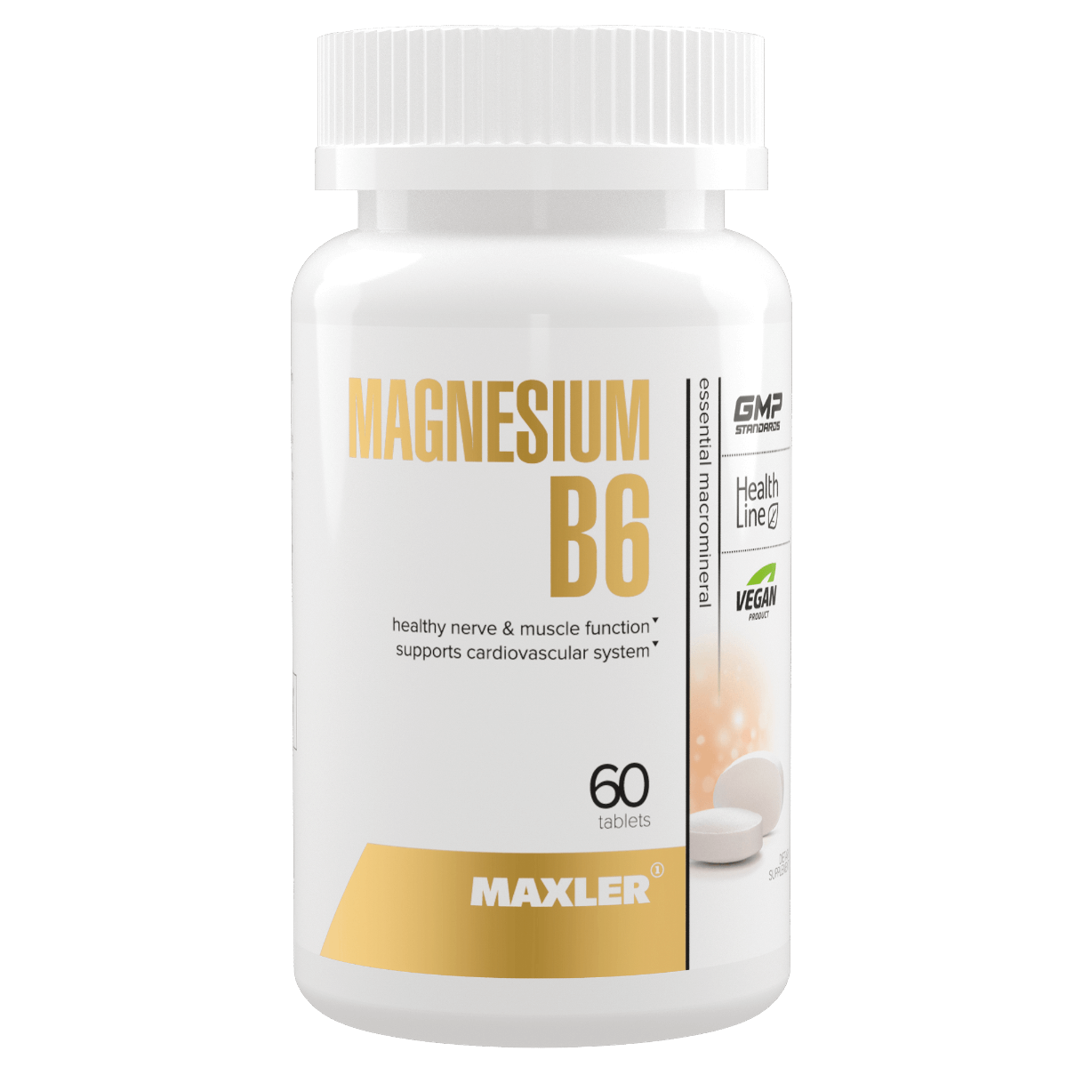 

Магний + B6, 60 таблеток, MAXLER