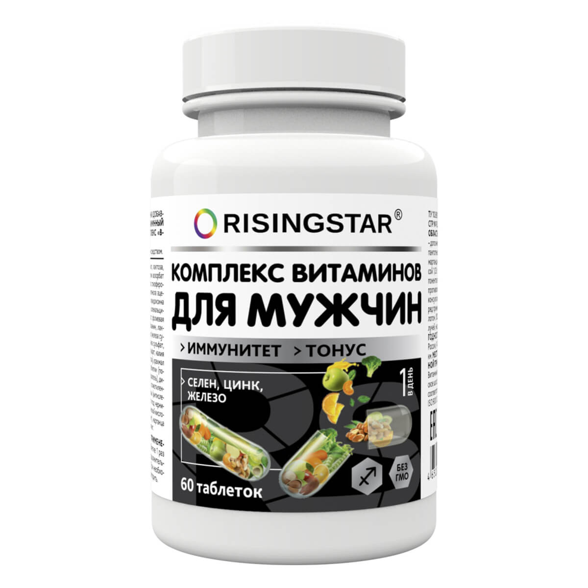 

Поливитаминный минеральный комплекс для мужчин, 60 таблеток, Risingstar