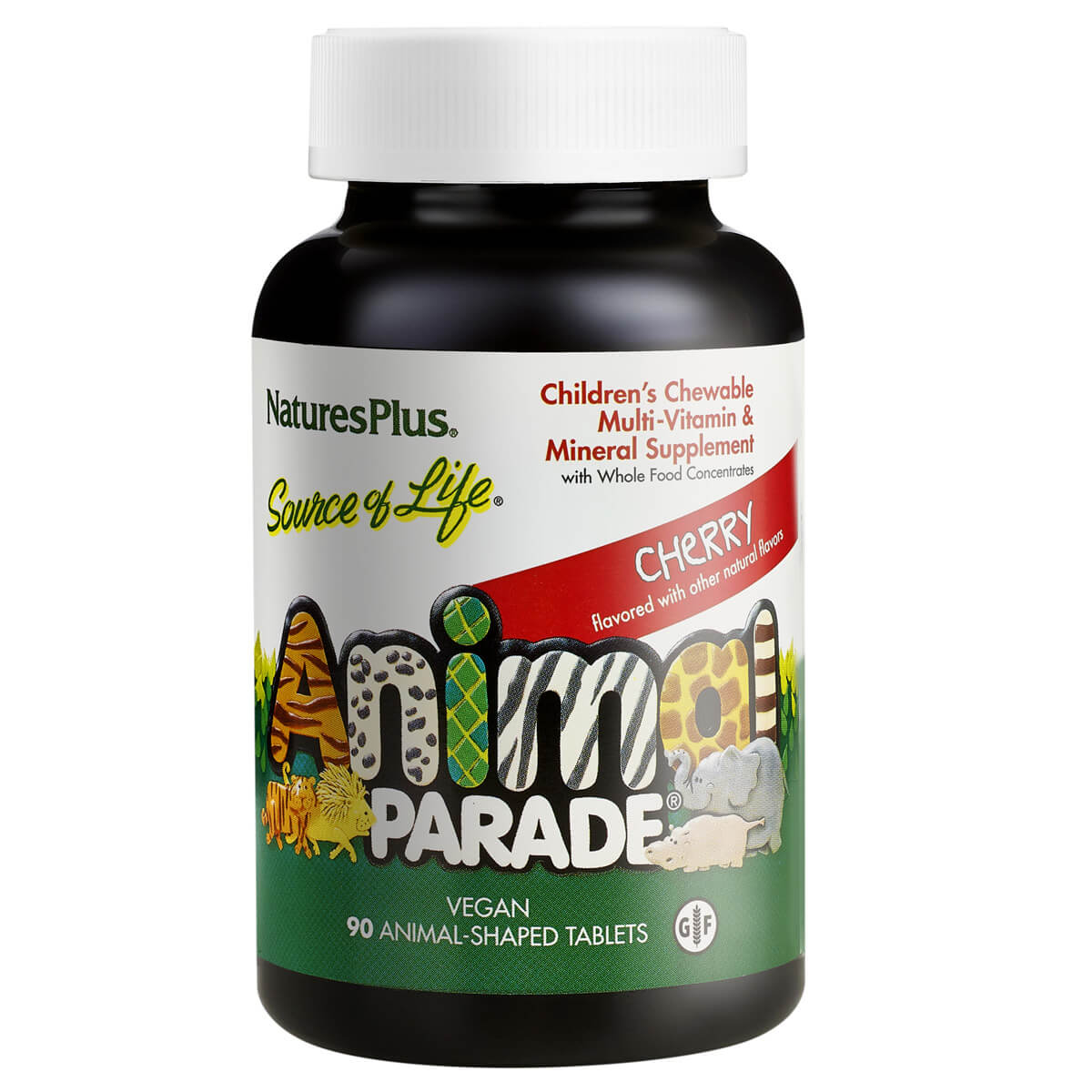 Детский витаминно-минеральный комплекс со вкусом вишни, таблетки, 90 шт, Animal Parade