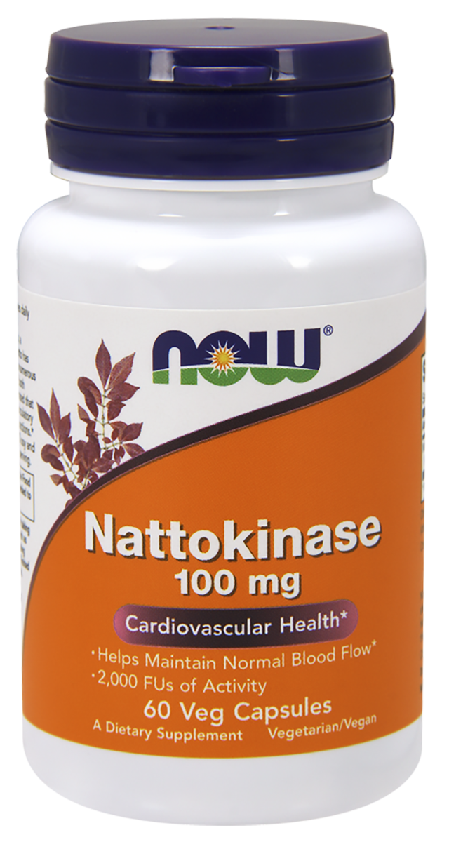 Наттокиназа 450 мг, 60 вегетарианских капсул, NOW - фото 1