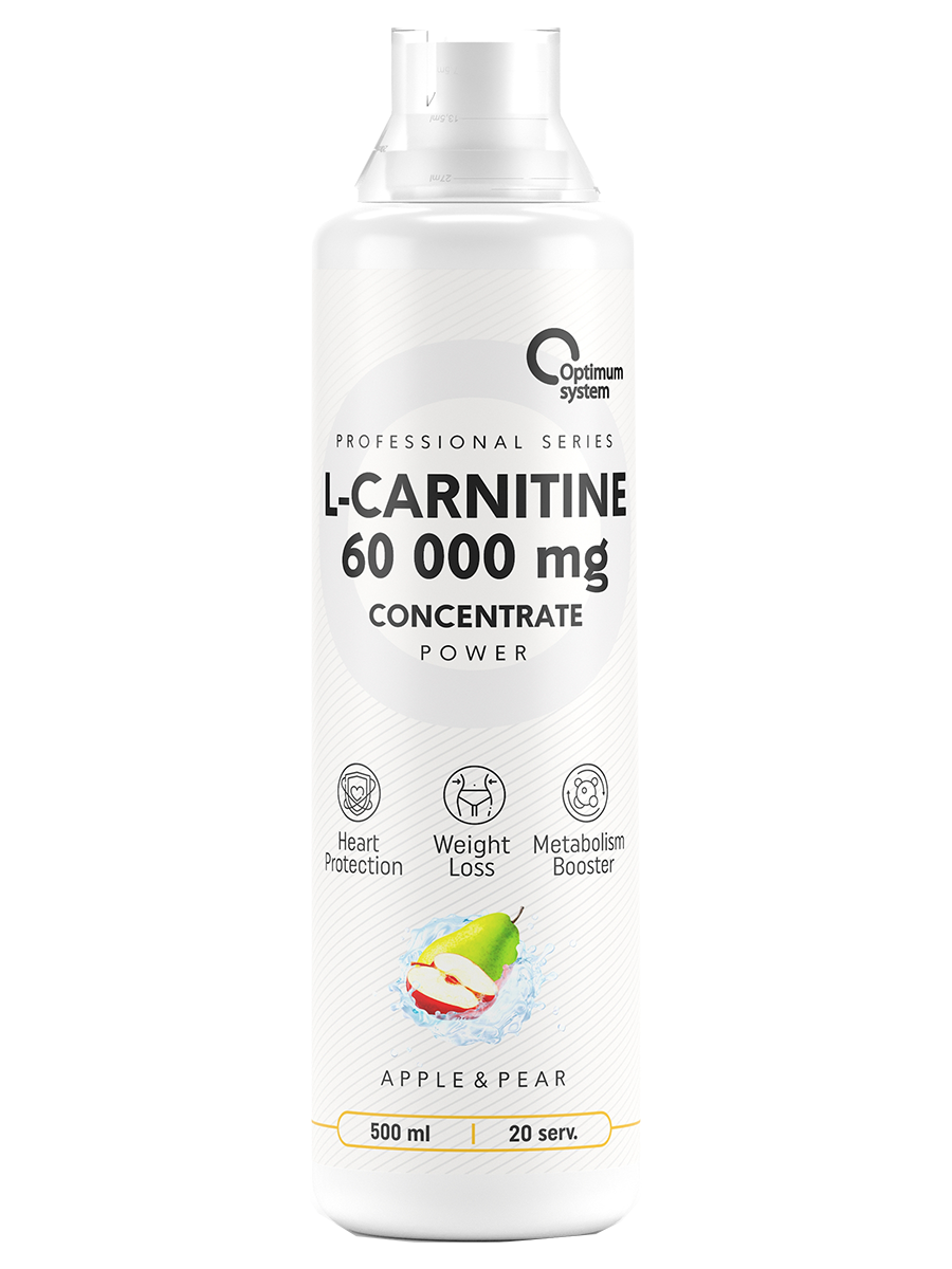 L-Carnitine Concentrate 60 000 Power, яблоко груша, 500 мл, Optimum System  - купить