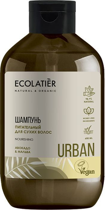 

Шампунь Питательный для сухих волос авокадо & мальва, 600 мл, Ecolatier